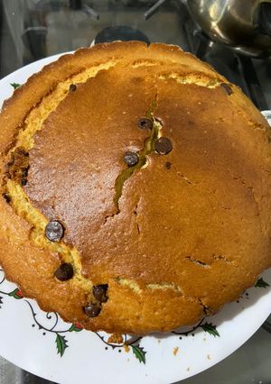 Una foto de Queque de vainilla/limón con chips de chocolate 🥧🍫