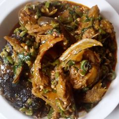 A picture of Ottong soup (Efik Okro soup).
