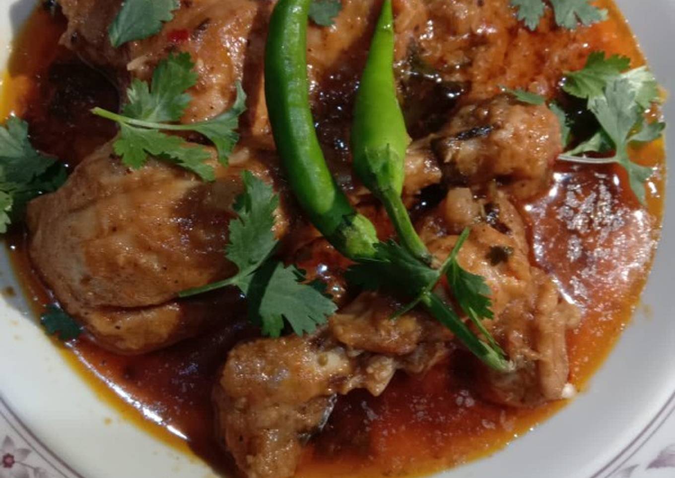 Homemade degi chicken qorma