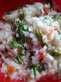 Ensalada de lechuga y tomate con arroz