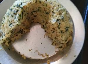 Una foto de Arroz a la florentina con acelga