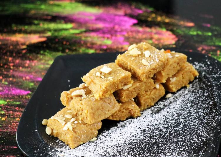 Besan and oats powder Barfi