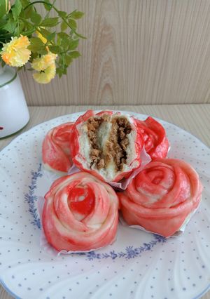 Foto resep Bakpao Mawar isi Ayam Kecap
