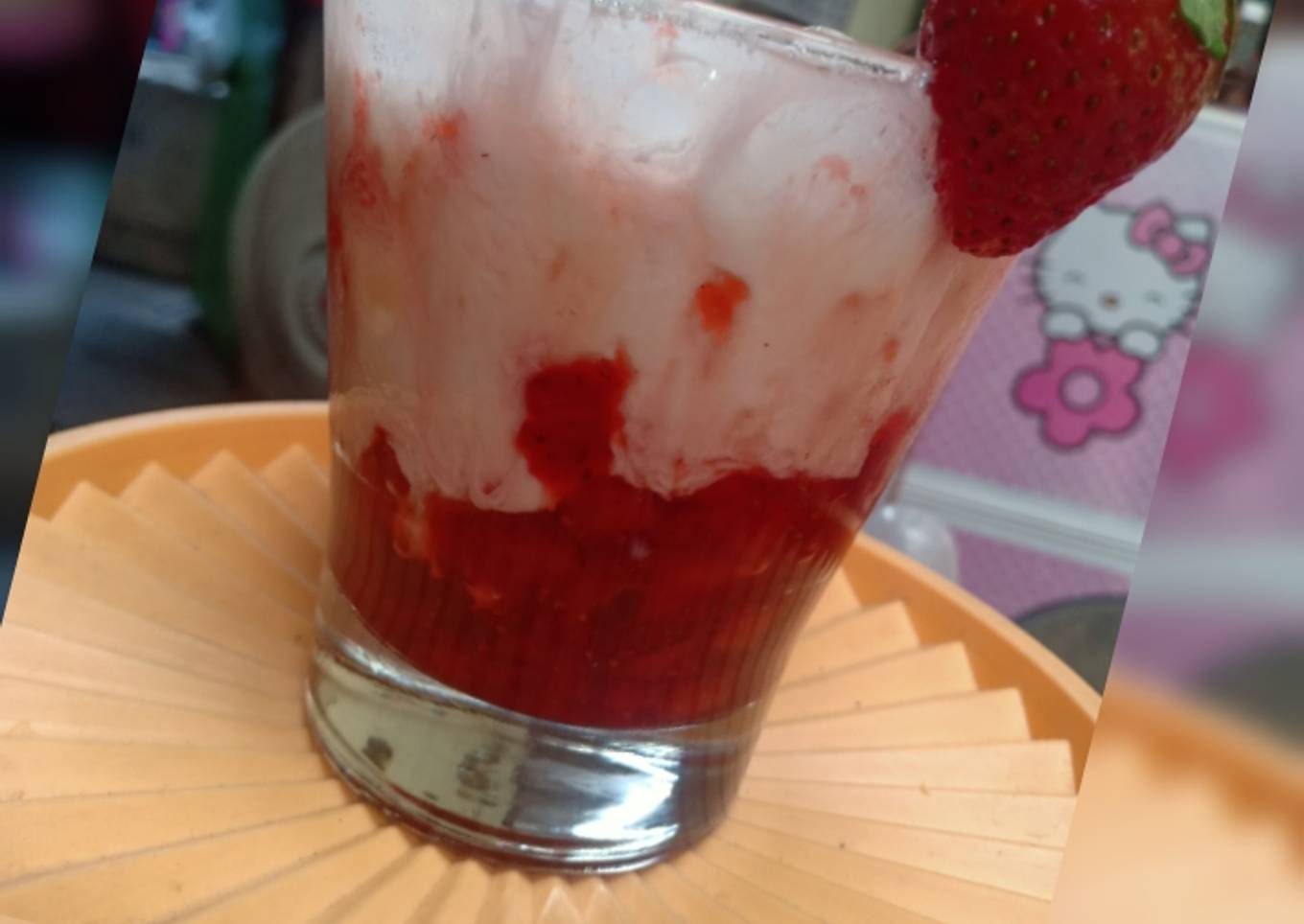 Korean strawberry milk fresh