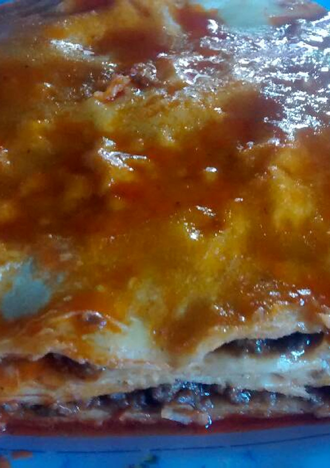 Una foto de Lasaña de carne molida con salsa boloñesa