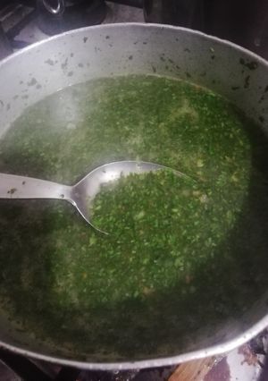 صورة لوصفة ملوخيه خضرا بطريقتي