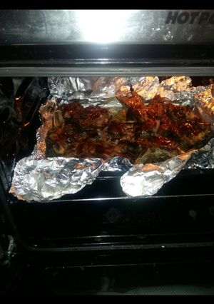 A picture of Fall off the bone bbq beef ribs.