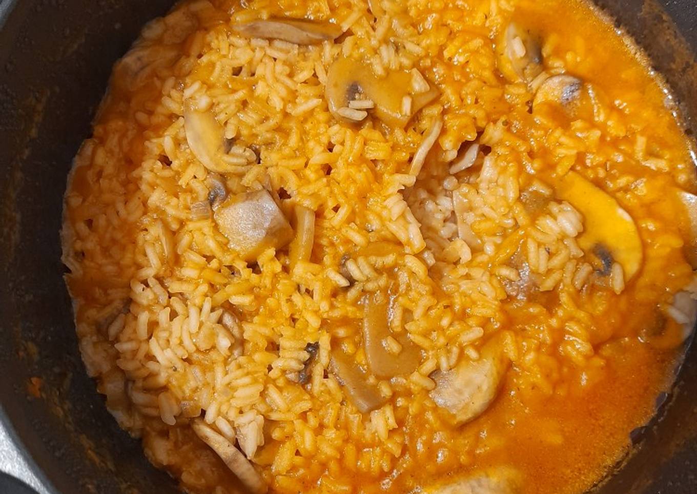 Arroz con champiñón a mi manera