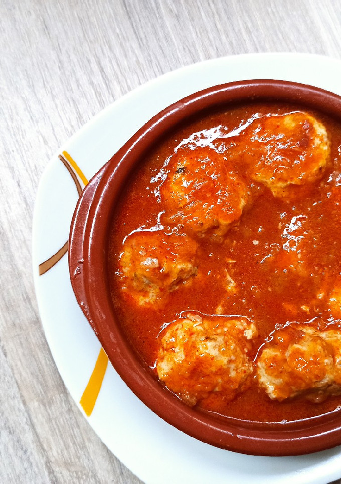 Una foto de Albóndigas de pollo en salsa vizcaína, en Thermomix