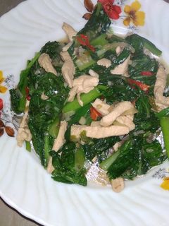 Foto resep Tumis ayam sawi pedas