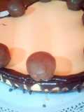 Torta brownie de chocolate blanco con mousse de Dulce leche