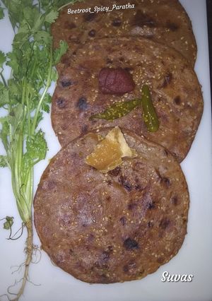 A picture of Beetroot Spicy Paratha.