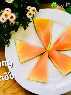 Hình của món Ăn dặm- pudding dưa hấu.