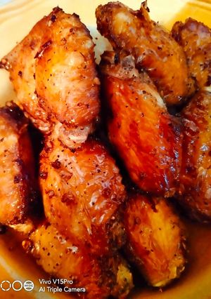 รูปของ เมนู : ปีกไก่ข้อกลางทอดกระเทียมพริกไทย  #ทำอาหารด้วยหม้อทอดไร้ควัน
