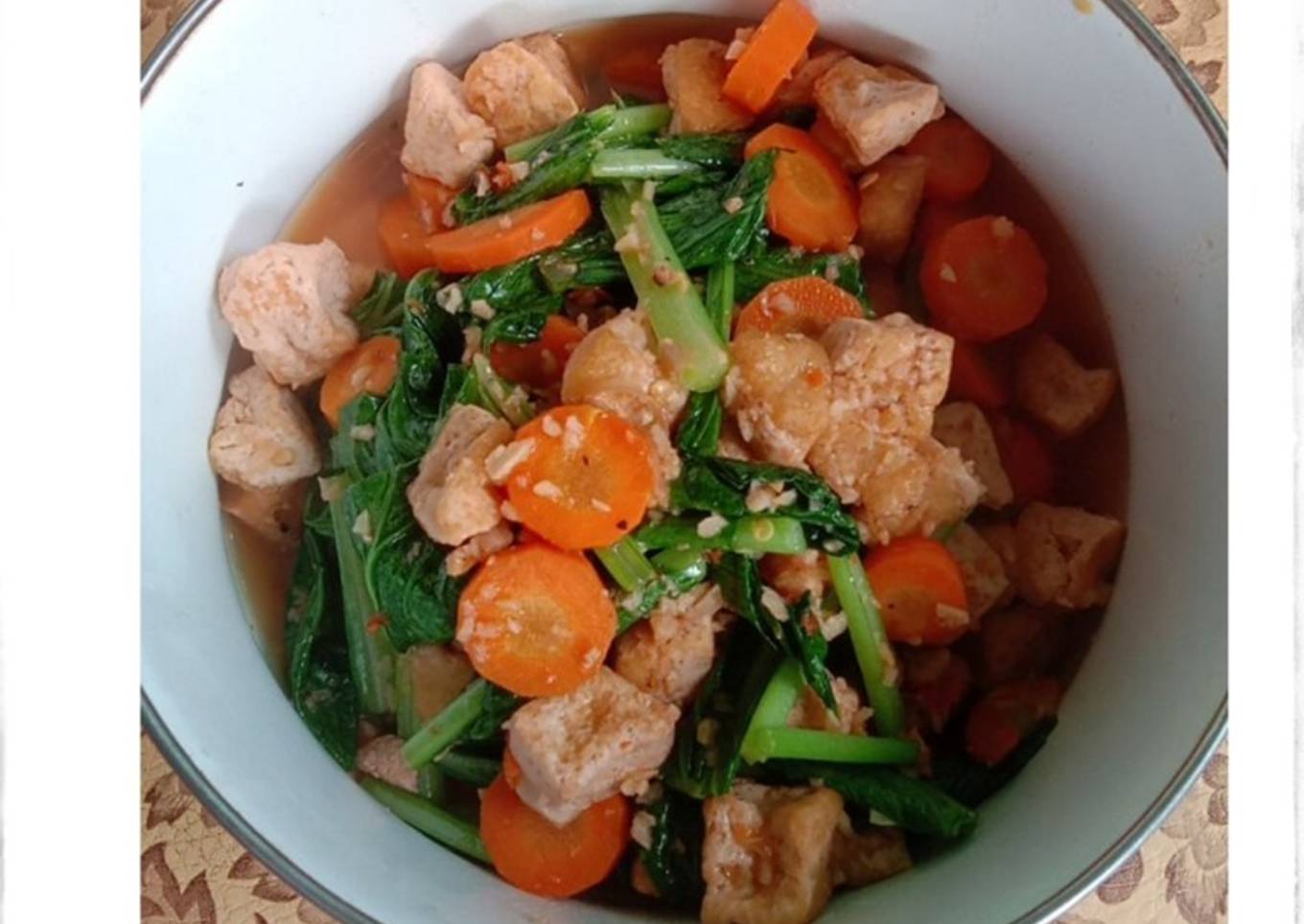 Capcay caisim+wortel+tahu