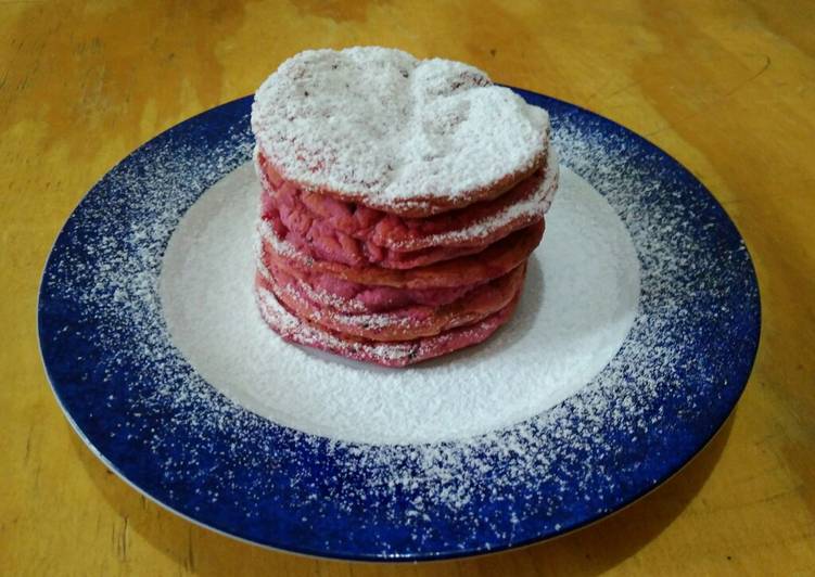 Resep Pancake buah naga (oat dan mocaf) gluten free Anti Gagal