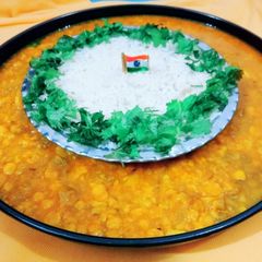 A picture of Tricolor Chana dal and rice.