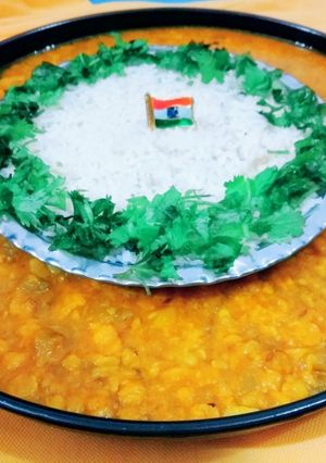 A picture of Tricolor Chana dal and rice.