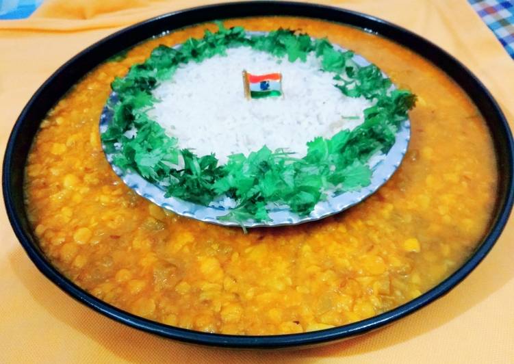 Tricolor Chana dal and rice