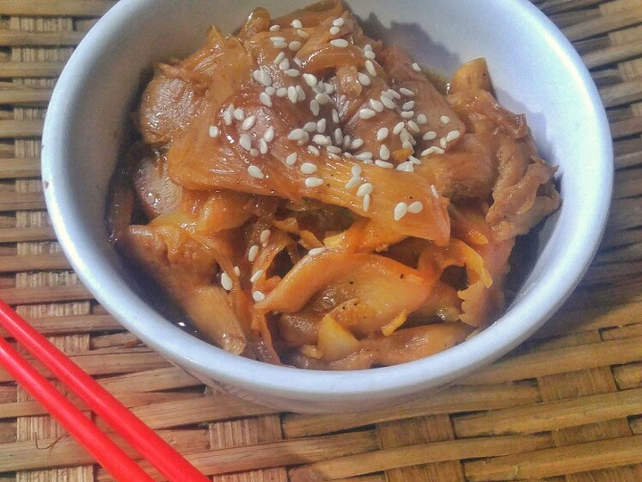 Resep Jamur Tiram masak a la Gyudon, Enak