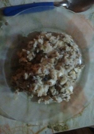 Una foto de Arroz tipo Rizzotto con lentejas y huevo