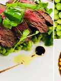 Balsamic Marinated Fullblood Wagyu Filet with Spring Pea Risotto