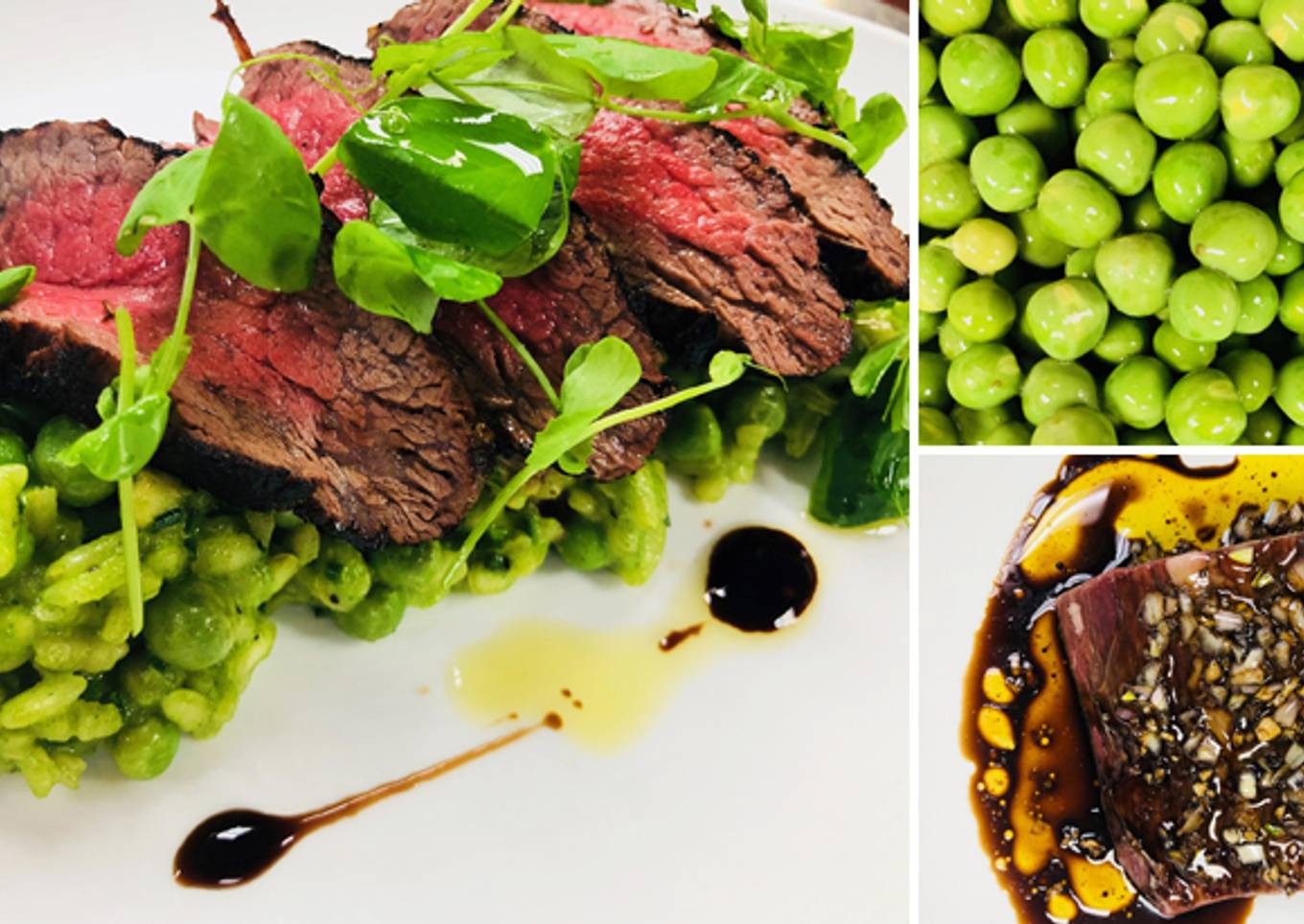 Balsamic Marinated Fullblood Wagyu Filet with Spring Pea Risotto
