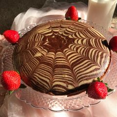 A picture of Egg less Zebra cake.