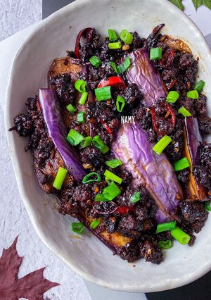 Gambar Tumis terung bersama daging kisar