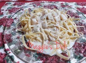 Una foto de Pasta con crema de clam chowder