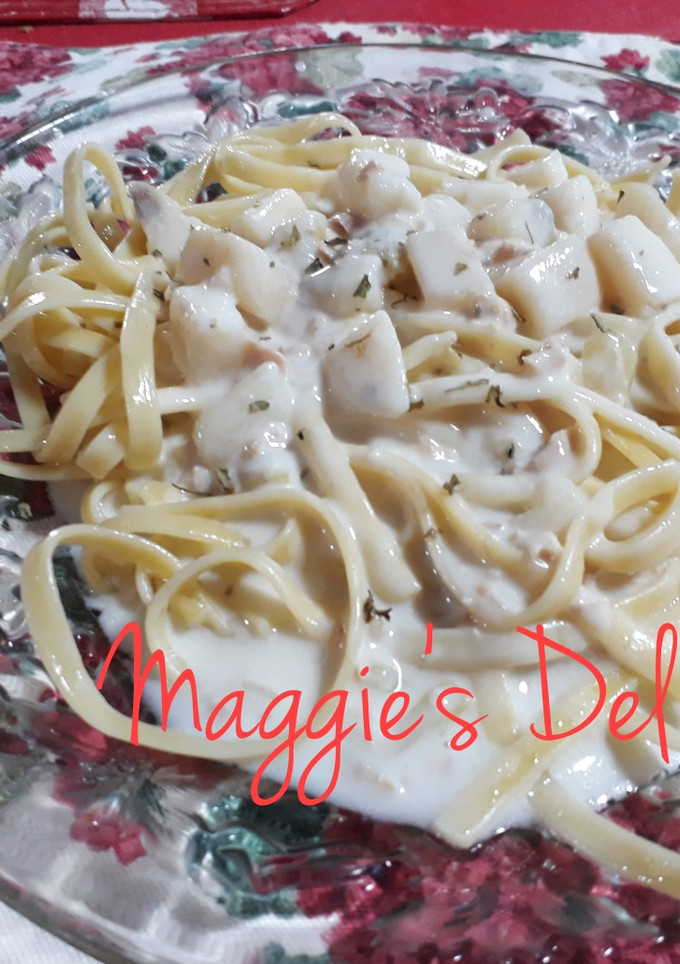 Una foto de Pasta con crema de clam chowder