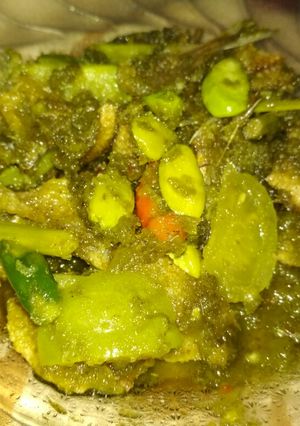 Foto resep Sambel ijo ikan asin petai