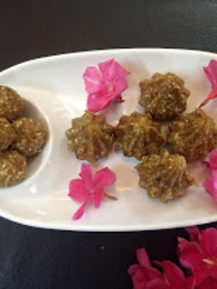 A picture of Dry Fruits Ladoo and Modak.
