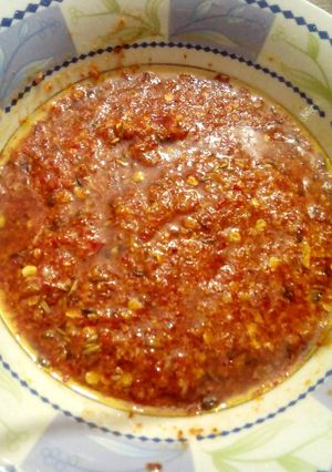 A picture of Red chilli chutney by Nancy.