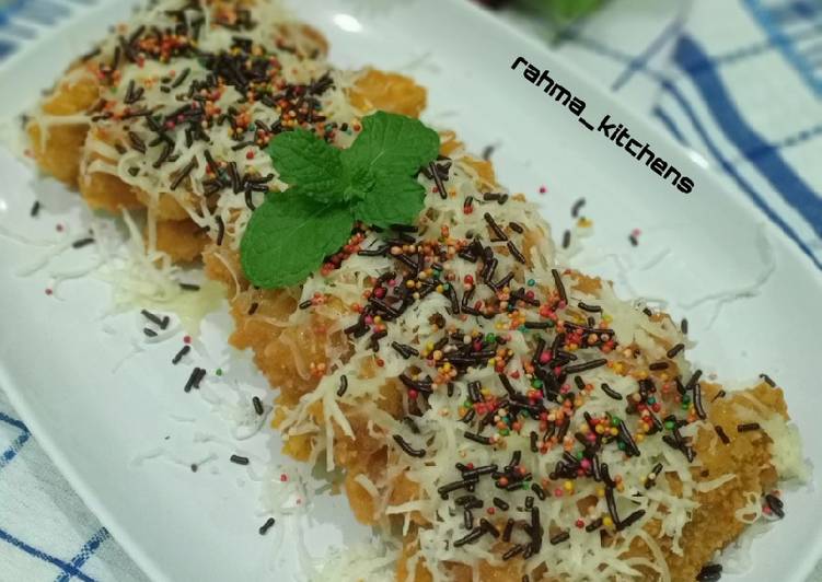 Cara Gampang Menyiapkan Chocolate Cheese Fried Banana Sticks Anti Gagal