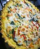 Tarta de verduras con masa de coliflor