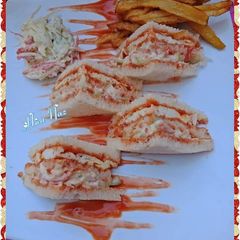 A picture of Club sandwiches.