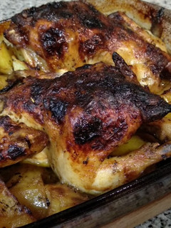Una foto de Pollo picantón al horno con Pedro Ximénez