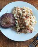Arroz con hamburguesa #globalcookpadgames2024🏖️🇨🇱