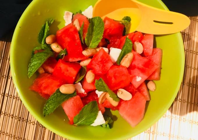 Tofu and watermelon salad