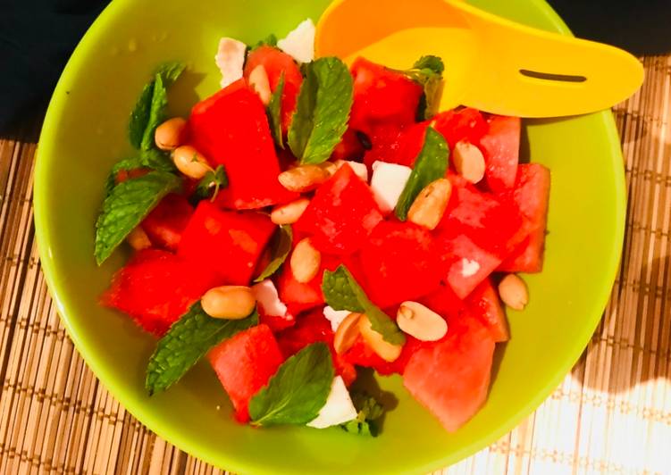 Tofu and watermelon salad