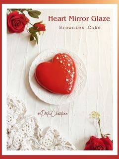 Foto resep Heart Mirror Glaze brownies cake