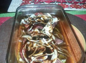 Una foto de Chuleta cerdo al horno al vino.