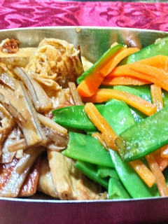 薑燒牛蒡腐竹健康蔬食便當 的食譜成品照片