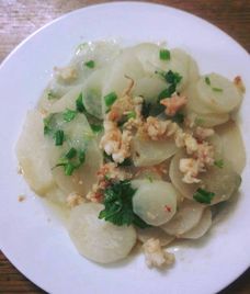 củ cải xào tôm