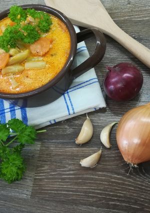 Tejszínes zöldbableves recept fotója