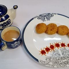 A picture of Rice Cutlet with leftover rice.
