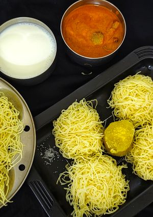 A picture of Boiled Sweet Potato Idiyappam.