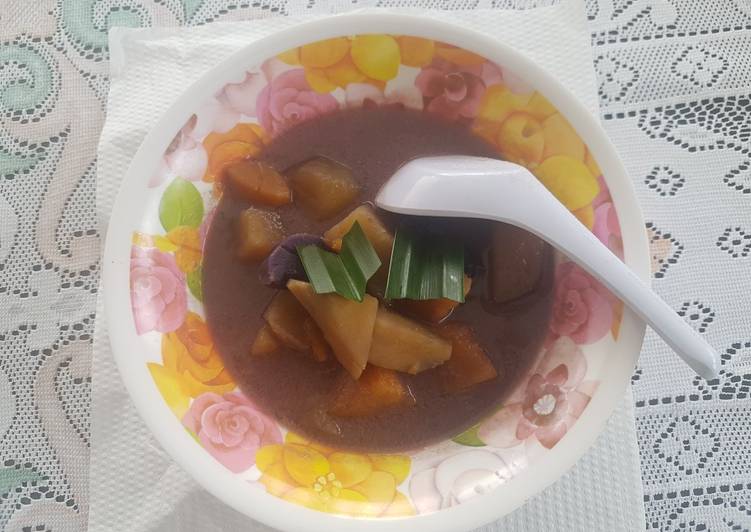 Bagaimana Membuat Kolak ubi warna warni, Bikin Ngiler
