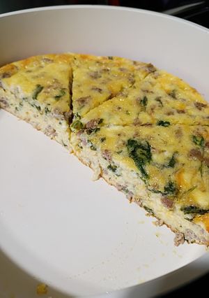 A picture of Jumbo Low Carb High Protein Crustless Breakfast Quiche.